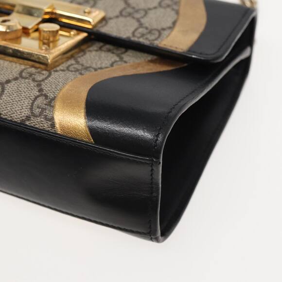 GUCCI Padlock GG Supreme Chain Shoulder Bag Pvc Beige - Picture 10 of 16